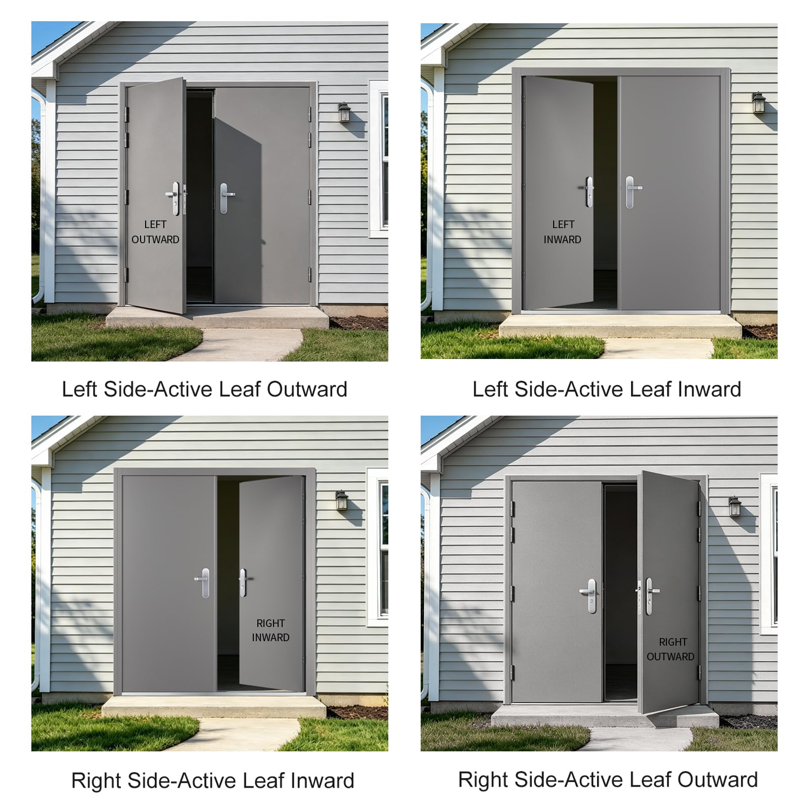 VIZ-PRO Quick Mount Double Steel Security Door with Frame and